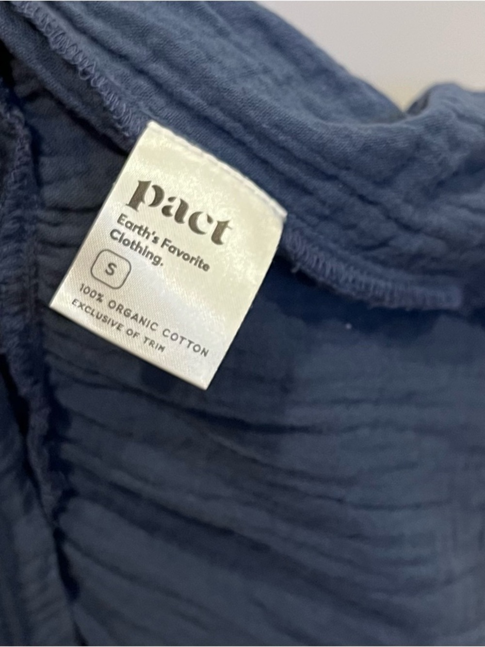 Pact Women's Slate Blue V-Neck Tiered Cotton Dress - Picture 7 of 7